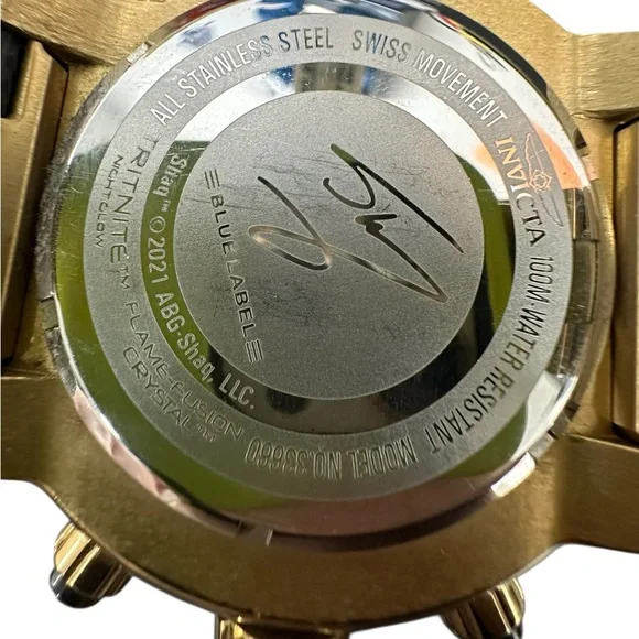 Invicta Men's Gold and Blue Chronograph Watch